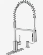 MOEN Indi One-Handle Pre-Rinse Spring Pulldown Sprayer Kitchen Faucet 87194SRS