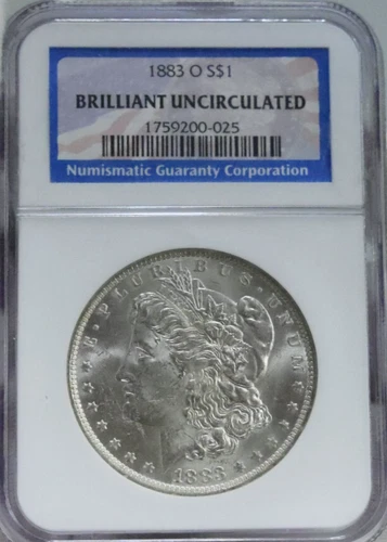 1883 O US Morgan Silver Dollar $1 NGC Brilliant Uncirculated