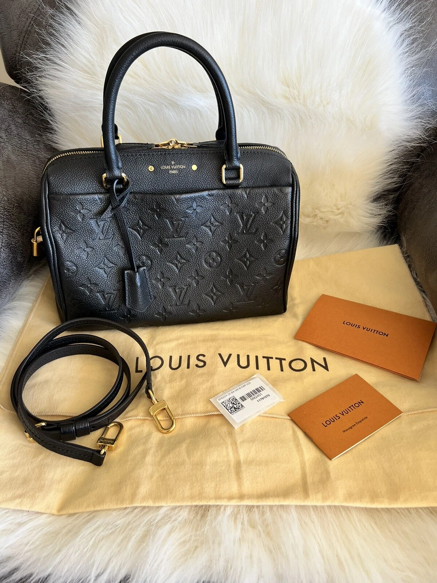 Louis Vuitton Monogram Black Empreinte Speedy 25 Bandouliere