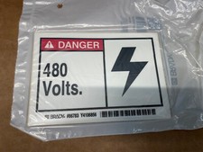 Brady 86783 3-1/2" Height 5" Width "Danger, 480 Volts" Equipment Labels 5 Pack
