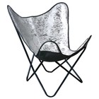 26HS Genuine Leather Butterfly Chair Folding Lounge Modern Sling Accent Seat