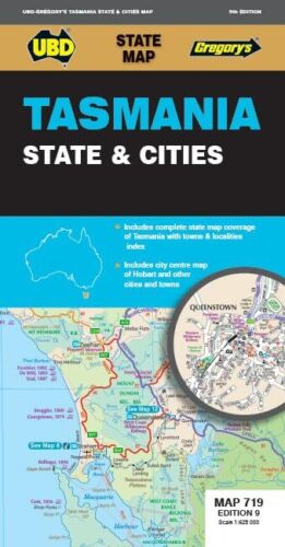 Tasmania State & Cities Map 719 9Th Ed (Waterproof) | FREE SHIPPING | 🚚 | 📚 |