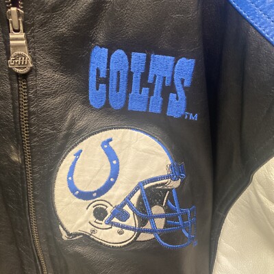 90s Vintage NFL COLTS レザージャケット Indianapolis Colts NFL Football Men's Jacket Coat Faux Leather