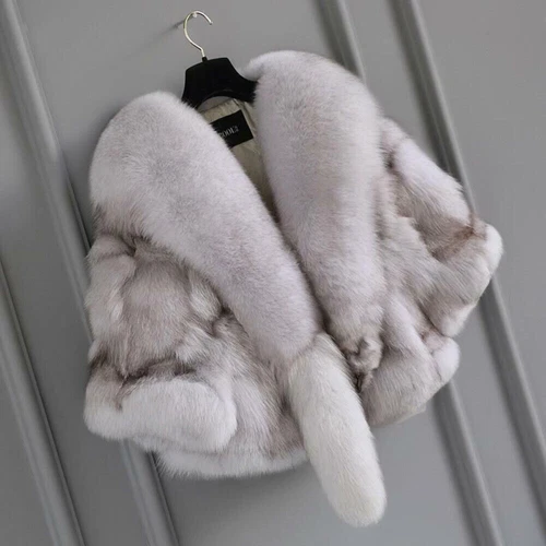 VETEMENTS Cappotto pelliccia di volpe 100% vera pelliccia outwear Parker pelliccia cappotto lusso giacca corta