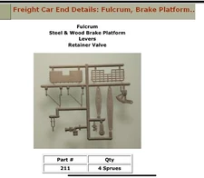 O Scale / P48  #211 Freight Car End, Fulcrum, Brake PF Ultra Scale Detail Parts