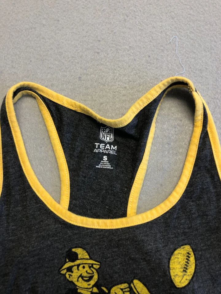 Camisa sin mangas Pittsburgh Steelers para mujer pequeña gris/amarillo gráfico Foto 2 de 4