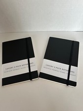 Luxury 2-Pack Notebooks College Ruled Peforated 130 Pages 120 GSM Quality Black