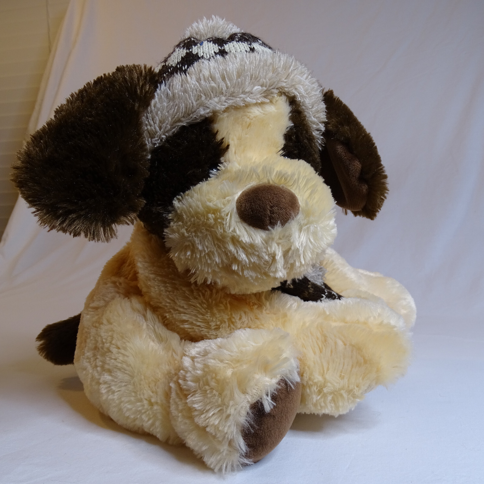 Hugfun International Kowloon Hong Kong Plush Dog Winter Hat & Scarf Brown Puppy