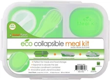 Smart Planet Large 3 Compartment Eco Silicone Collapsible Meal Kit Green - EC34