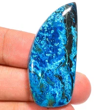 Natural Shattuckite Fancy Shape Cabochon Gemstone 51.5 Ct. 44X20X7 mm EE-35740