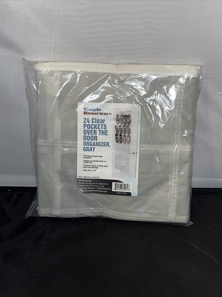 24 Pockets SimpleHouseware Crystal Clear Over The Door Hanging Shoe  Organizer - Main Image