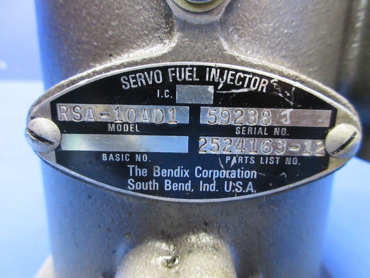 Lycoming IO-540-C1B5 Bendix Fuel Injector Servo P/N RSA-10AD1 0824