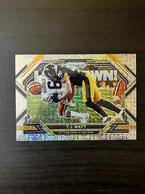 T.J. Watt 2022 Prizm Lockdown! Mojo 25/25 #L-2 Pittsburgh Steelers SSP Bookend