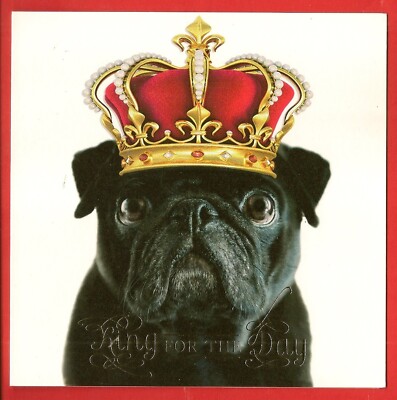 Vatertag Grußkarte Happy Humorvoll König für den Tag Mops Lustig König Hund