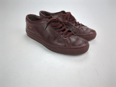 COMMON PROJECTS Women's Sz US 6 Burgundy Leather Achilles Low Sneakers 3701 3097
