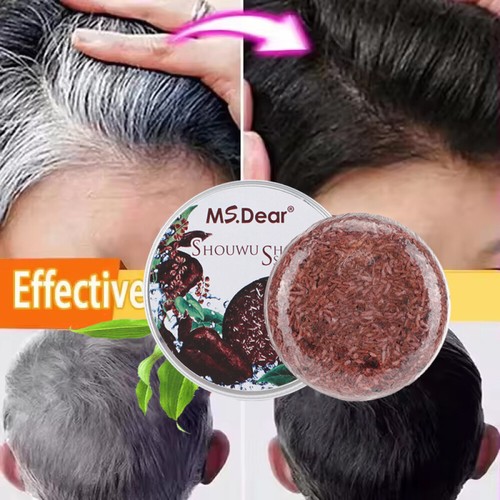 2 PIEZAS Champú para Oscurecer Cabello Barra Orgánico Cabello Gris Inverso Jabón para Ennegrecer Cabello - Imagen 5 de 20
