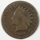 1864 United States Indian Head Cent Penny - BR Good (G) KM#90a - 6220-AH