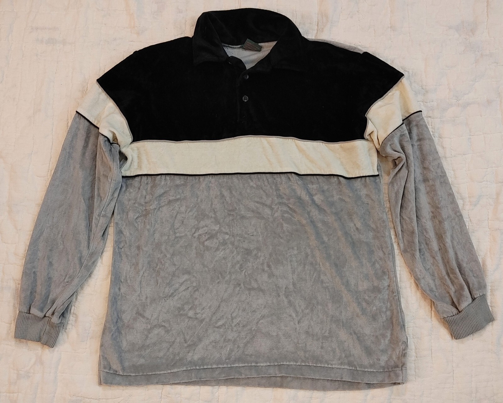 FILA Camicia vintage anni 70 velluto tempo libero Benton Row discoteca hippie skate uomo taglia M