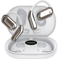 Open-Ear Bluetooth 5.4 Headphones Ear Hooks Wireless Earbuds Sport Headset,White