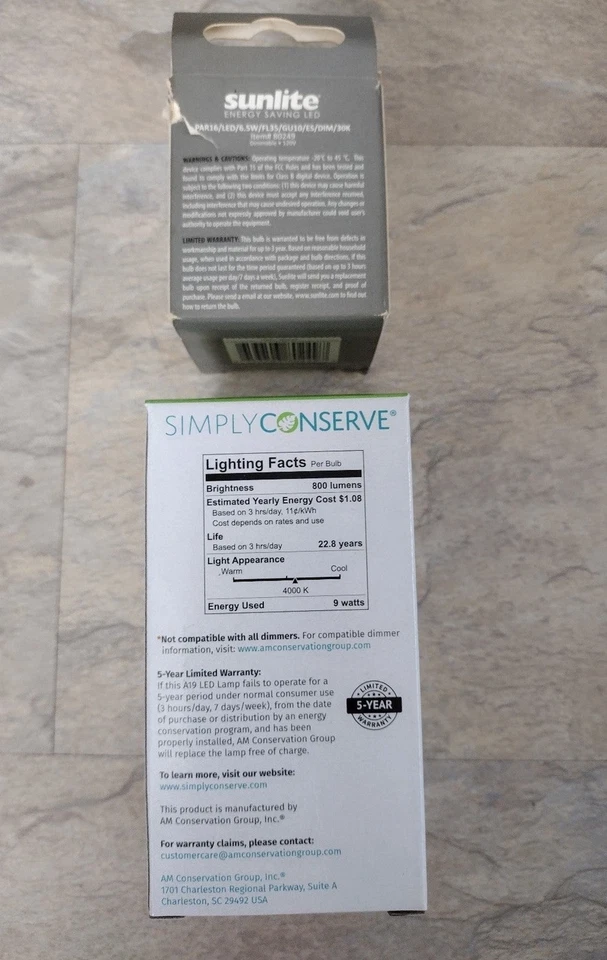 Sunlite PAR16 Reflector 6.5W and Simply Conserve 9W LED dimmable - Image 3 of 3