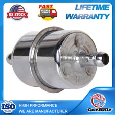 9746 Fuel Filter Chrome Canister For 38 Id Hose Carburetor Inline Gas Filter