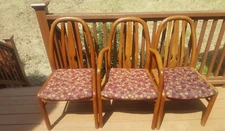 3 Uldum Mobelfabrik Teak Mid Century Danish Modern Dining Chairs 2 Side/ 1 End