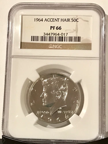 1964 50C Silver Proof Kennedy Half Dollar PF66 Accent Hair NGC
