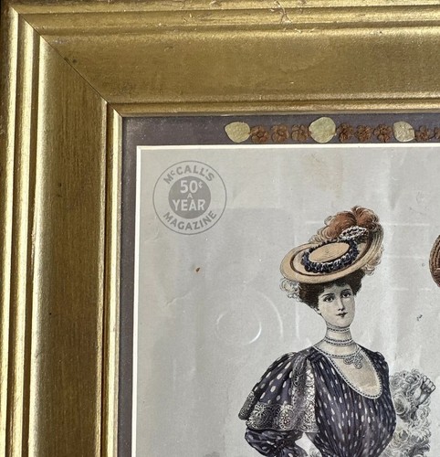 Antique 1905 McCall Magazine Page For Patterns Of Dress & Coat Framed Wall Art - Picture 3 of 11