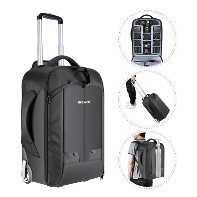 Neewer Black Nylon Convertible Rolling Camera Backpack Case Bag 21.7x13.8x10.2''