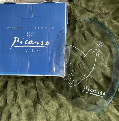 Picasso Living Clear Serving Plate - Dove Etched - Picture 3 of 6