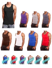 NE PEOPLE Mens Comfy Ribbed Knit A-Shirts Undershirts Tank Tops S-5XL [NEMT105]