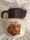 Vintage McCoy Harvest Pitcher with Apple and Grape Graphic ~ Stoneware Pottery
