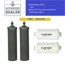 New Authentic Black Berkey Filters PF-2 Fluoride Filters Combo Free Shipping