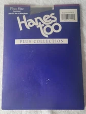 Hanes Too Plus Collection Plus Size 1Q Pantyhose Barely Black E07 NOS