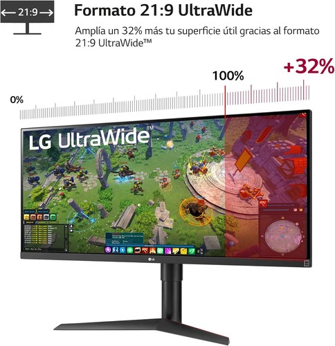 LG 34 inch Gaming Monitor Black UltraGear 75Hz 5ms HDMI Display Port - Picture 10 of 24