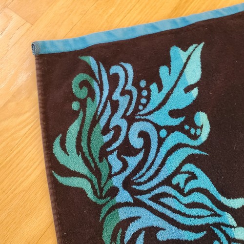 Vintage Surf Board Beach Towel Cote Basque Black Blue Purple Oversized Cotton - Picture 7 of 24