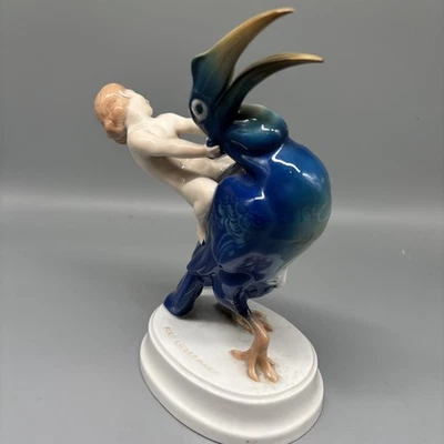 Rosenthal Porzellanfigur „Kind auf Nashornvogel“ – Ferdinand Liebermann - A.2 14 - Bild 1 von 4