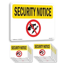 Symbol Only OSHA Security Notice Sign Metal, Plastic, Or Decal - 5 or 10 Pack