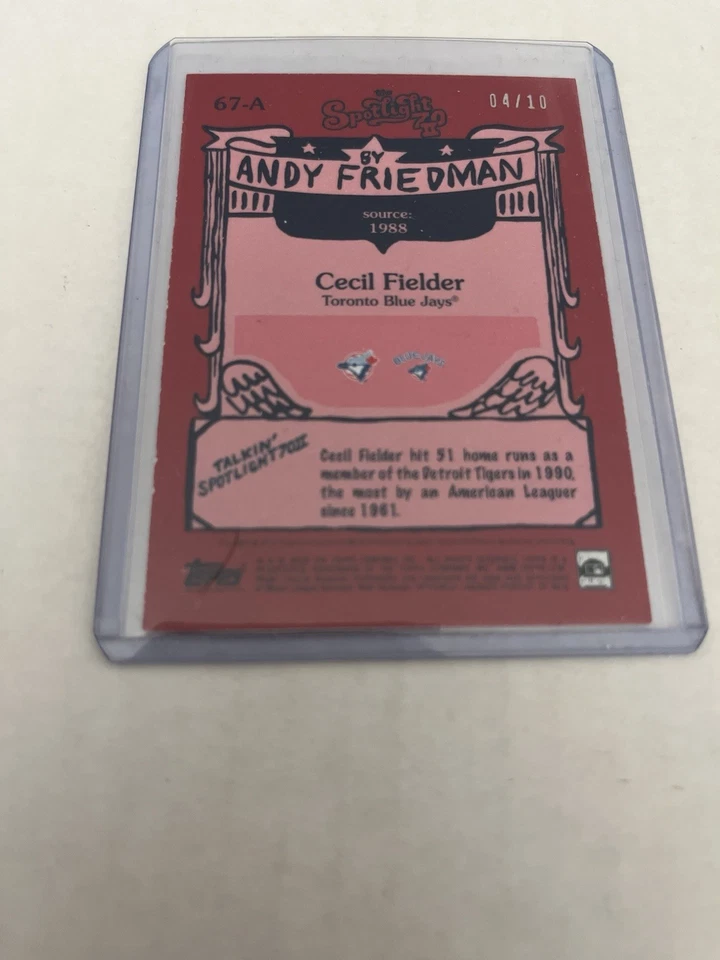 2022 Topps Spotlight 70 II By Andy Friedman - Cecil Fielder #67-A Autographs /10 - Image 2 of 2