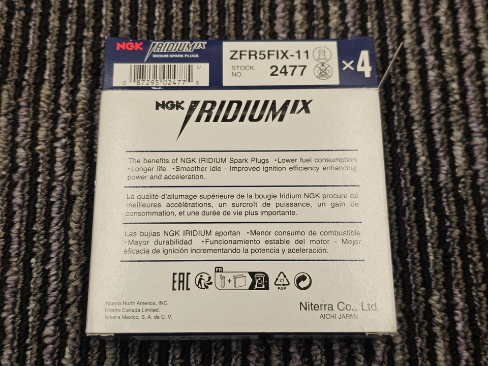 (CANTIDAD 4) Bujía NGK 2477 ZFR5FIX-11 Iridium IX para Kia Spectra 2008-2009 Foto 4 de 4