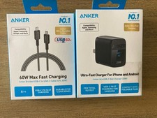Anker - 312 - 25W Ultra Fast USB-C Wall Charger  60 W 6 Ft Braided Cable NEW
