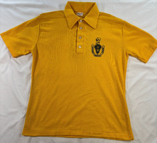 True Vintage High School Beta Club Polo Shirt Sz Medium Yellow USA Made 70s/80s
