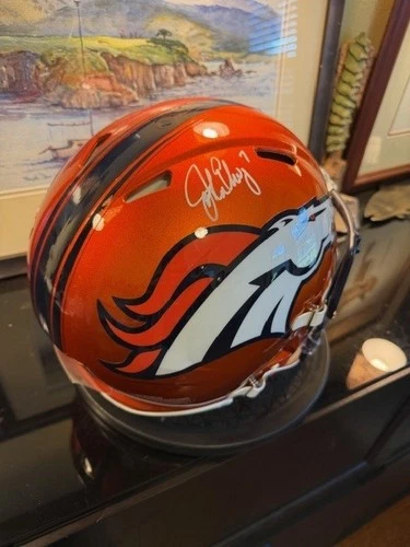 John Elway Signed Denver Broncos Full Size Authentic Speed Helmet BAS
