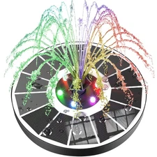 SZMP Solar Fountain Upgraded 100% Glass Panel, 3.5W Solar Powered Water Pump ...