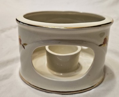 Rare Vintage HALLS SUPERIOR Jewel Tea Autumn Leaf Oval Candlewarmer Candleholder
