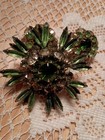 Vintage Judy Lee demi-parure Multi-tiered Emerald Brooch & Clip Earrings — photo 6