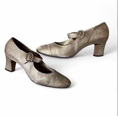 Gold dance step shoes previously owned by my great aunt. Vintage from 1950s 