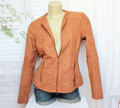 Braune Faux Wildleder City Jackett Jacke Rehbraun M L 40 42