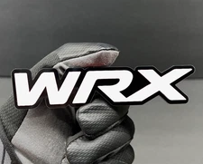(2PC) "WRX" JDM Emblems WHITE 3D Acrylic Fender/Grill/Tailgate Badges Racing