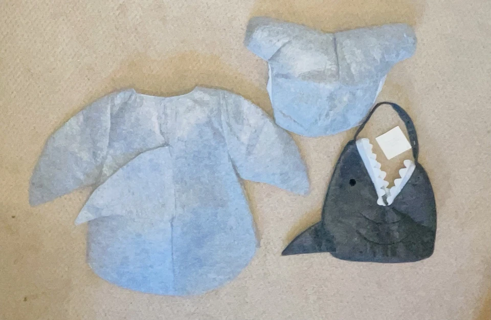 Disfraz de tiburón Hammerhead Pottery Barn para niño pequeño 2 piezas con bolsa de golosinas de tiburón talla 2T-3T Foto 2 de 3